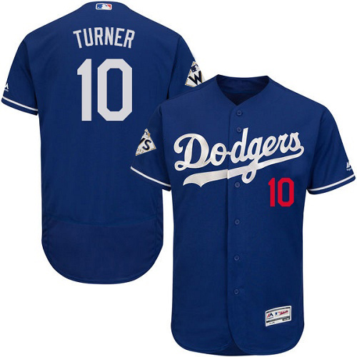 Dodgers #10 Justin Turner Blue Flexbase Authentic Collection World Series Bound Stitched MLB Jersey